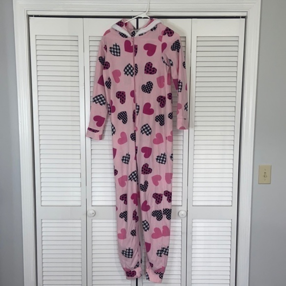💥 Cozy Heart Adult Pajamas zipper front Size Small